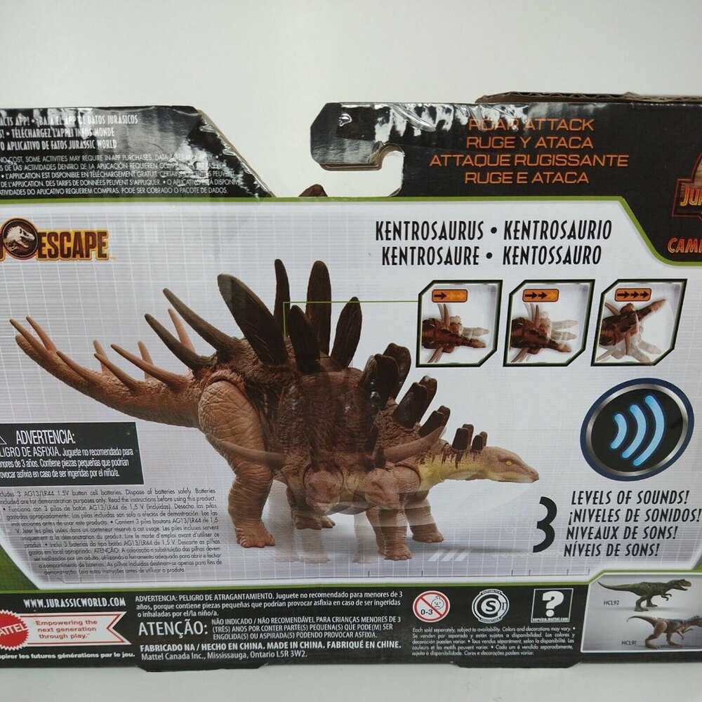 Jurassic World Camp Cretaceous Kentrosaurus Roar Attack Figure with Sound Mattel - Picture 5 of 8